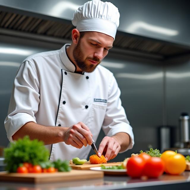 Chef demostrando técnicas culinarias